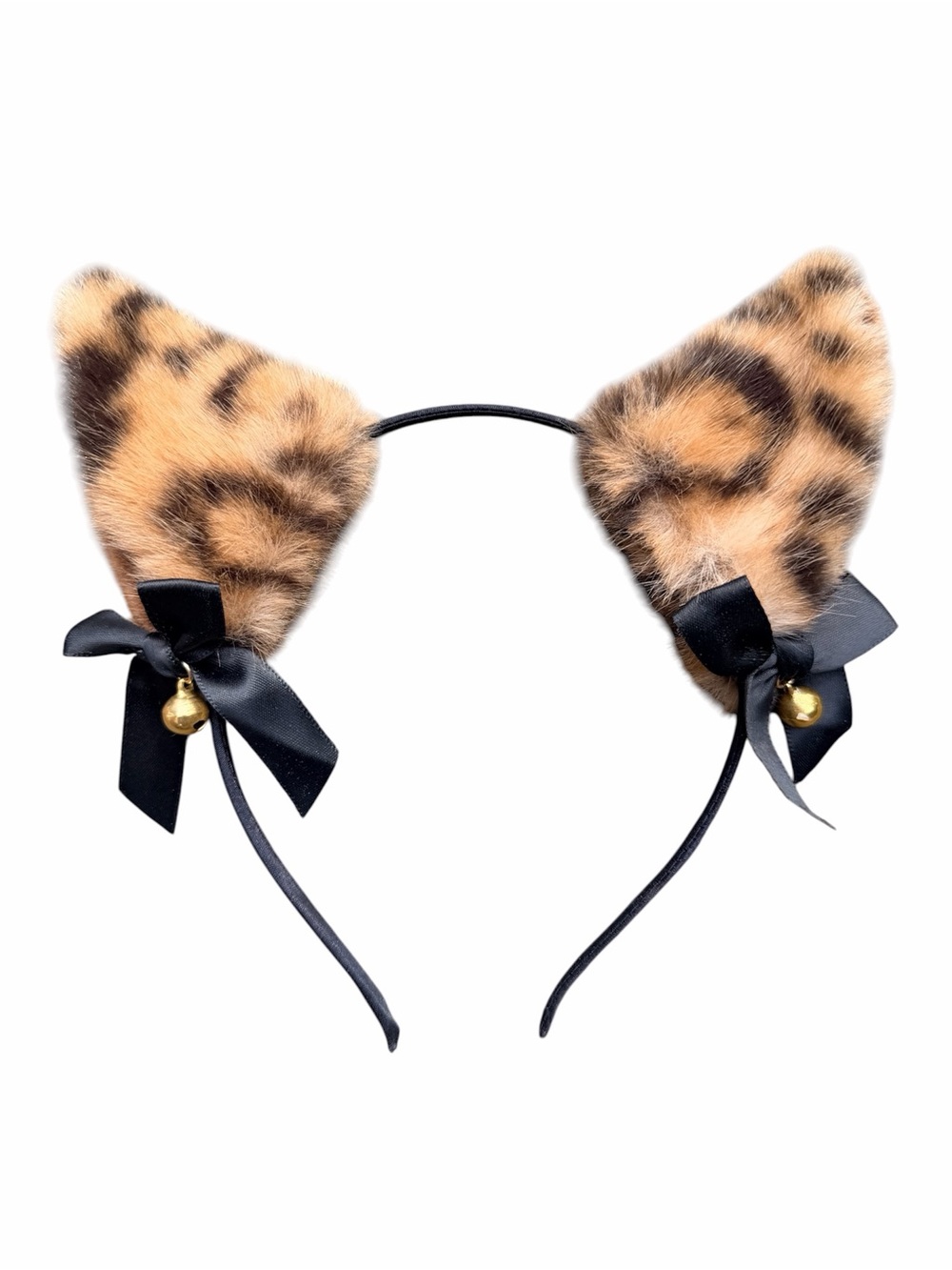 Halloween Costume Leopard Cat Ears Bow & Bella Headband One Size